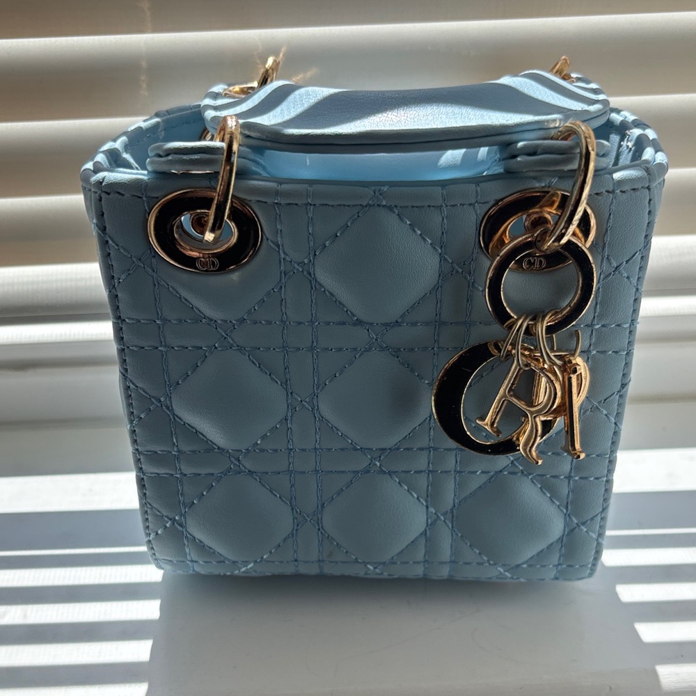 Dior Sky Blue Quilted Mini Bag